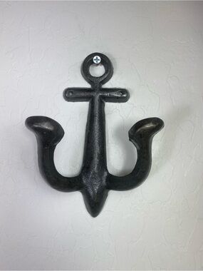 Black Anchor Wall Hook - Decorative Nautical Coat Hanger/ Towel hanger